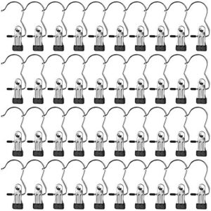tosnail 40 pieces boot hanger clips, stainless steel laundry hooks, closet hanging clips, space saving for jeans, hats, tall boots, towels - black