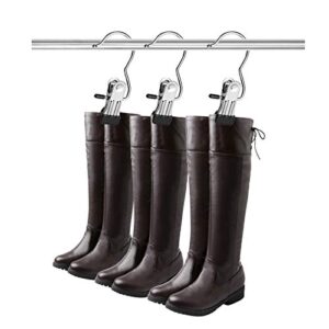 Tosnail 40 Pieces Boot Hanger Clips, Stainless Steel Laundry Hooks, Closet Hanging Clips, Space Saving for Jeans, Hats, Tall Boots, Towels - Black