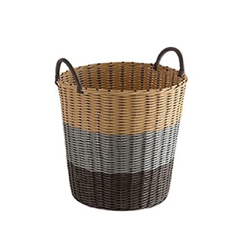 UXZDX Household Simple Coat Basket Dirty Clothes Basket Storage Basket Plastic Rattan Woven Clothes Basket Toy Storage Bucket (Size : 35cm)