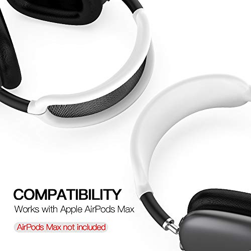 Tucana Case Compatible for AirPods Max Headphones, Silicone Headband Skin Cover, Earcup Accessary White