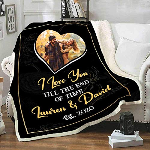 Customized Fleece Blankets for Wife with Husband's Name, Best Gift for Your Life Partner with Quotes, Valentine's Day Gifts, Birthday Gift, for Wife, Supersoft and Cozy Blanket