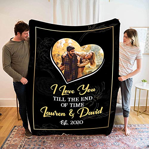 Customized Fleece Blankets for Wife with Husband's Name, Best Gift for Your Life Partner with Quotes, Valentine's Day Gifts, Birthday Gift, for Wife, Supersoft and Cozy Blanket