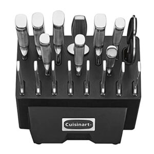 Cuisinart C77SS-19P Normandy 19 Piece Cutlery Block Set, Stainless Steel Ashwood Black