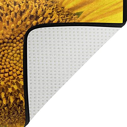 ALAZA Yellow Sunflower Blossom Floral Field Non Slip Area Rug 5' x 7' for Living Dinning Room Bedroom Kitchen Hallway Office Modern Home Decorative