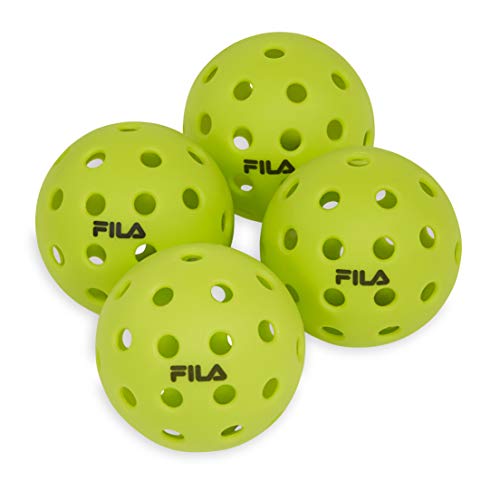 FILA Accessories Pickleball Net Set - Includes Pickleball Paddles Set of 4 with Regulation Size 4 Outdoor Balls & 10ft All Weather Mesh Net for Indoor or Outdoor Use - Lightweight, Quick & Easy Setup