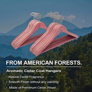 FairyHaus Natural Cedar Wooden Coat Hangers 18Pack & Seagrass Wicker Storage Baskets for Organizing 3Pack