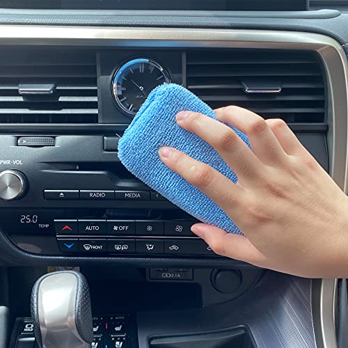 UYYE Microfiber Applicator and Cleaning Pads,Car Interior and Exterior Accessories, Blue, 8-Pack