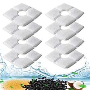 cat fountain replacement filter - 8 pcs, guarm cat water fountain filter, pet water fountain filter replacement for most cat dog water dispensers, activated carbon filters & pp cotton (8pcs-02)
