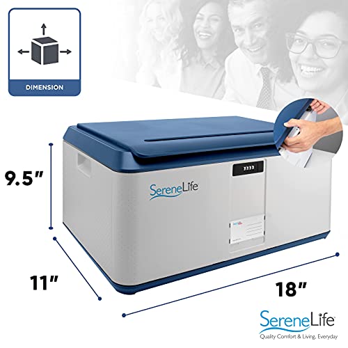 SereneLife Locking Storage Container Bin - 21 Gallon Large Capacity - Stackable Storage Tote Deck Box - Tough Durable Plastic Household Organizer with Lid, and Security Combination Lock