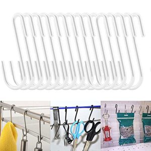 xianglin pack of 10 heavy duty s hooks s shaped hooks hanging hangers hooks for kitchen, bathroom, bedroom, and office, for pan, pot, coat, bag, plants (3.5x2.4'', white)