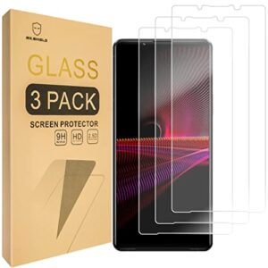 mr.shield [3-pack] designed for sony xperia 1 iii [tempered glass] [japan glass with 9h hardness] screen protector with lifetime replacement