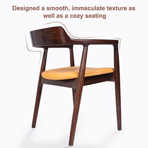 Koreyosh Mid Century Dining Chairs Solid Birch Wood Kitchen Walnut Dining Chair with Fireproof Cotton Seat & Curved Backrest Chair Side Modern