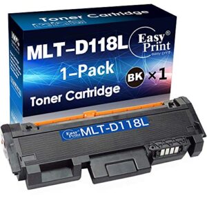 easyprint single compatible d118l toner cartridge, replacement for mlt-d118l t118l used for samsung xpress m3065fw, xpress m3015dw, (total 1-black pack)