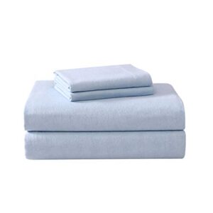 laura ashley home - full sheets, cotton flannel bedding set, brushed for extra softness & comfort (blue, full)