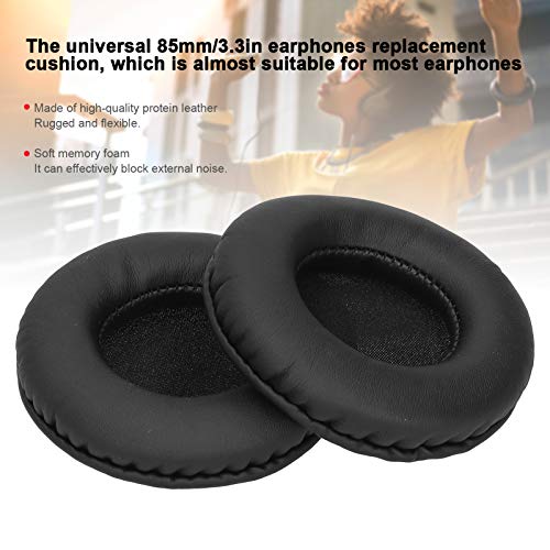 Replacement Earpads,Headphones Ear Pads Cushion Headset Ear Cover for 85mm/3.3in Earphones,Universal Headphone Ear Cushions,Black