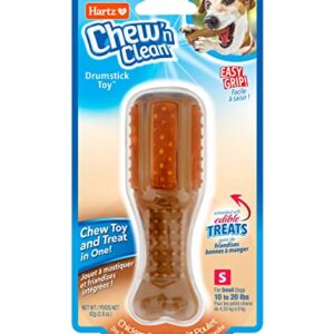 Hartz Chew ‘n Clean Chew Toy and Treat in One Chicken Flavored Drumstick Dog Toy, Small