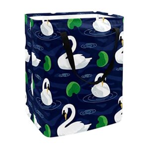 swan elegant design laundry basket large cloth organizer bag basket foldable laundry hamper with handles