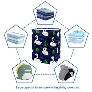 Swan Elegant Design Laundry Basket Large Cloth Organizer Bag Basket Foldable Laundry Hamper with Handles