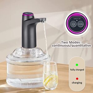 5 Gallon Water Dispenser with Double Button Pump, USB Charging & Large Capacity, Portable Drinking Pump for Universal Bottles (2-5 Gallon)