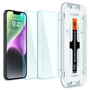 spigen tempered glass screen protector compatible with iphone 14 plus/iphone 13 pro max - sensor protection