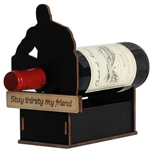 otniap barry wood wine bottle holder - single wine bottle holder,tabletop wine holder adult creative decoration ,dinning table decoration wine storage for kitchen home bar- great gift for prank gifts