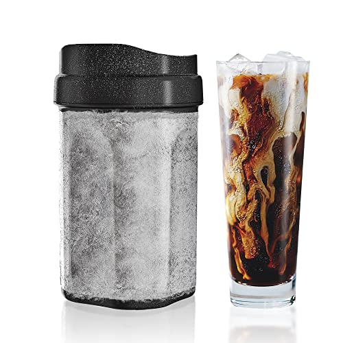 wirsh Iced Coffee Maker, Instant Beverage Chiller ready in One Minute, Wine Chiller with Lid for Wine,Alcohol,Cocktail,Juice,Tea,13 OZ, Patented Design