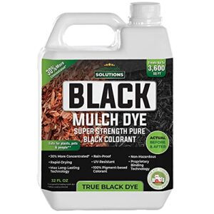 petratools black mulch dye, 3,600 sq ft coverage - mulch dye black, black mulch for landscaping, black mulch for garden beds, wood mulch dye, permanent mulch paint & playground bark mulch (32 oz)