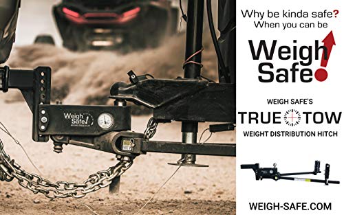 Weigh Safe TrueTow Weight Distribution WSWD8-2.5-SET with 4 Point Sway Control & Weight Gauge, 8" Drop 2.5" Shank 20,000 LBS Max GTW 2,200 LBS Max Tongue Weight Includes 2-5/16" TowBall, 4 Pc Lock Set