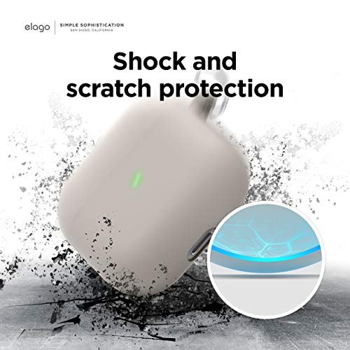 elago Liquid Hybrid Case Compatible with AirPods 3rd Generation Case - Compatible with AirPods 3 Case Cover, Triple Layer Protection, Keychain Included, Wireless Charging, Shock Resistant (Stone)