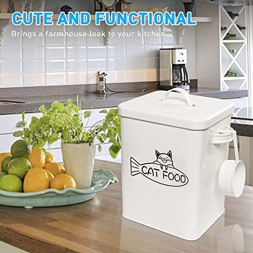 Vumdua Dog and Cat Food Storage Container, Farmhouse Pet Food Storage Containers with Lid and Dry Food Scoop, Durable Airtight Cat Food Container, Great Gift for Pet Owners