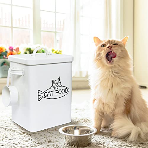 Vumdua Dog and Cat Food Storage Container, Farmhouse Pet Food Storage Containers with Lid and Dry Food Scoop, Durable Airtight Cat Food Container, Great Gift for Pet Owners