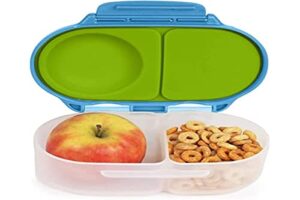b.box snackbox for toddlers, kids | mini bento box, lunch box | leak proof, 2 compartments | bpa free, dishwasher safe, freezer safe (ocean breeze, 12 fl oz capacity)