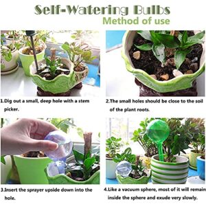 Qiuttnqn 10 Pcs Clear Plant Watering Bulbs,Plastic Automatic Watering System for Plants,Garden Water Device for Plant Indoor Outdoor