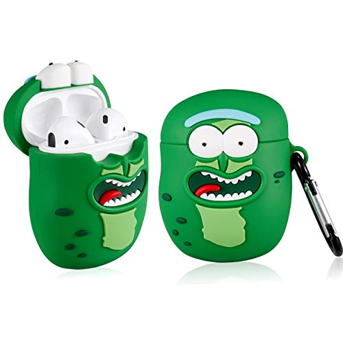 Oqplog for Airpod 2/1 for AirPods Case 3D Cute Fun Cartoon Fashion Funny Character Air Pods 2&1 Cover Design for Girls Women Teen Boys Kids Unique Kawaii Trendy Soft Silicone Cases – Cucumber Ruike