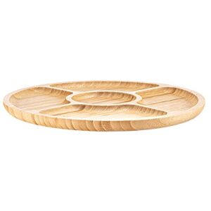 XKXKKE Wooden Divided Serving Dish With Compartments Meat and Cheese Bamboo Serving Tray Sectional Party Platter for Snacks Fruits Crackers