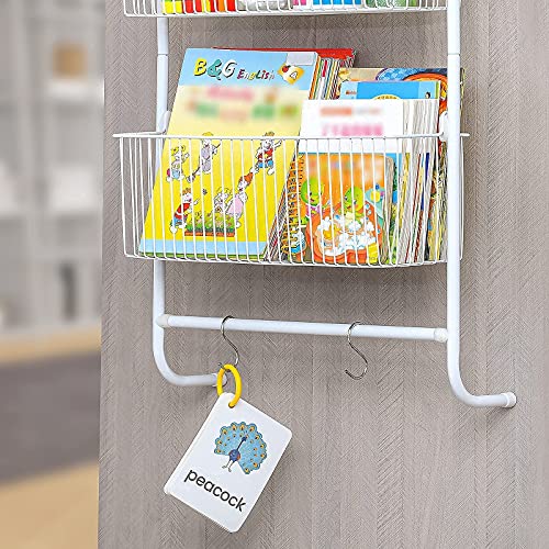Wetheny Over The Door Heavy Duty 3 Tier Hanging Wire Storage Basket Pantry Cabinet Spice Rack Towel Rack hanging Shelf Organizer with Hooks and Napkin Holder for Bathroom Kitchen Craft Room White