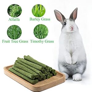 LSSH GmbH 20PCS Natural Timothy Hay Sticks, Timothy Grass Molar Stick Chew Toys for Rabbits, Chinchillas, Guinea Pigs, Hamsters and Other Small Animals Treats.