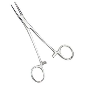 Chi-buy Pets ears/nose hair Puller Straight & Curved full serrated, stainless steel Home Hemostat Locking Forceps, Professional pet grooming tool for cats & dogs 2pcs set