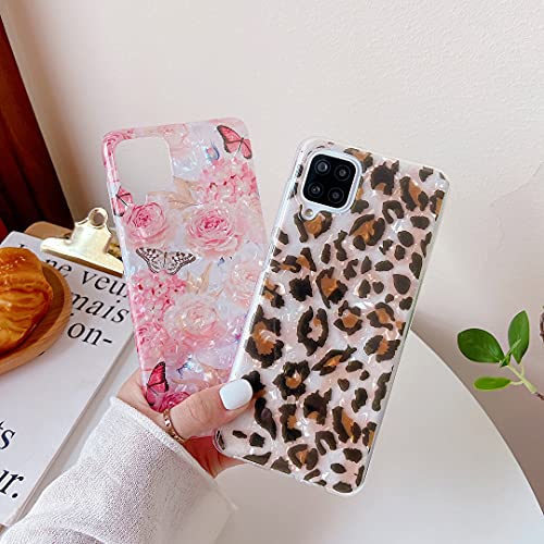 Jmltech for Samsung Galaxy A12 Case for Women Girls Cute Floral Butterfly Soft Silicone Slim Thin Cute Flexible Protective Girly Phone Case for Samsung Galaxy A12 5G 2021