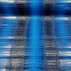 Backdrop King Inc, 53/54" Wide Gator Fake Leather Upholstery, 3-D Crocodile Skin Texture Faux Leather PVC Vinyl Fabric (1 Yard, Royal Blue)