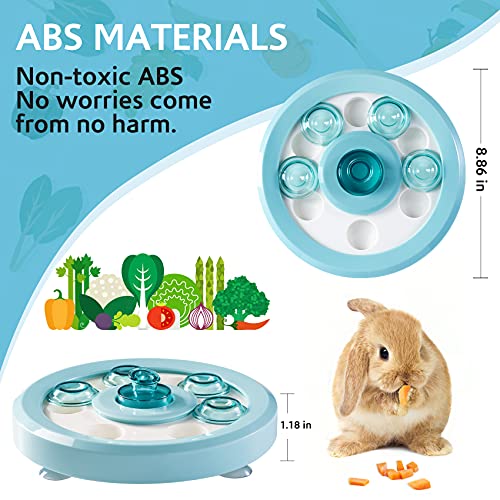 Antidious Interactive Pet Treat Game Rabbit Toys,Ferrets Toys, Slow Feeder Function Benefit for Digestion, Keep pet's Mind Active and Alert,Blue