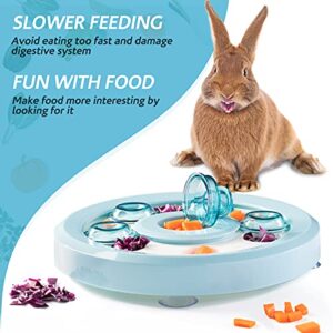 Antidious Interactive Pet Treat Game Rabbit Toys,Ferrets Toys, Slow Feeder Function Benefit for Digestion, Keep pet's Mind Active and Alert,Blue