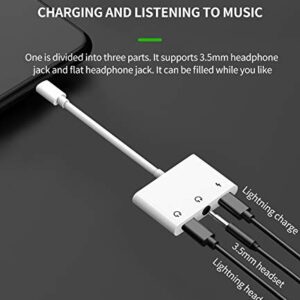 Compatible for iPhone Headphone Adapter Compatible with Lightning to 3.5mm Audio Jack and Charger Dongle Earphone Splitter 11 12Mini pro xs xr x 7 8Plus for Ipad Converter charging connector for Apple