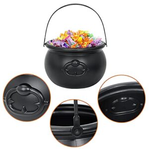 JOYIN Large Halloween Black Cauldron 7.5'', Halloween Candy Cauldron, Candy Kettle, Pot and Bucket, Black Witch Cauldron Candy Holder, Halloween St. Patricks Party Favor Decoration