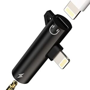 Headphone Adapter Lighting to 3.5mm AUX Audio Jack and Charger Dongle Earphone Splitter Compatible for iPhone 12 11 Mini pro max xr x 8 7Plus for Converter Power Charging Connector for Apple