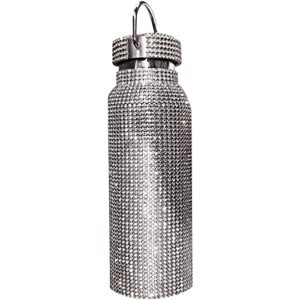 trers diamond water bottle, stainless steel insulated water bottle 121725oz, glitter water bottles for women refillable water bottles for women (silver, 350ml12oz)