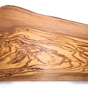 12" Rustic Handmade Bark Edge Olive Wood Charcuterie Board by Orchard Hardwoods- For Cutting, Chopping, Serving. Wooden Slab- Unique Gift. In Sm 12", Med 16", Lg 20", XL 24".(Small 12x5-6x0.8 inch)