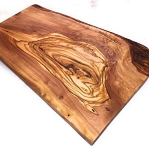 12" Rustic Handmade Bark Edge Olive Wood Charcuterie Board by Orchard Hardwoods- For Cutting, Chopping, Serving. Wooden Slab- Unique Gift. In Sm 12", Med 16", Lg 20", XL 24".(Small 12x5-6x0.8 inch)