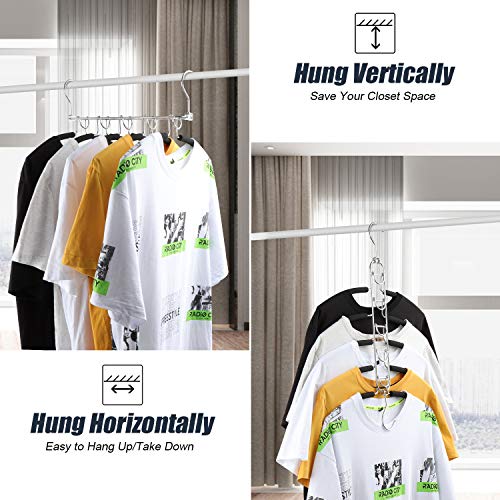 HuaQi Clothing Hangers Anti Slip Padded Hangers Closet Organizer Space Saving Magic Clothes Hangers Heavy Duty for Coat Suits Shirt Sweaters (4, Black)