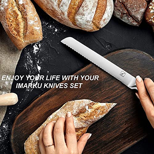 Knife Sets for Kitchen with Block, imarku 15-Pieces High Carbon German Steel Kitchen Knife Set, Ultra Sharp Knife Block Set with Built-in Sharpener, Kitchen Gadgets 2023, Gifts for Mom and Dad